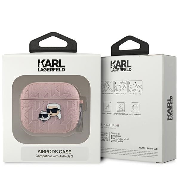 iTok webáruház - Karl Lagerfeld Karl Lagerfeld Monogram Karl & Choupette Head tok AirPods 3-hoz (rózsaszín) 3 Karl Lagerfeld Monogram Karl & Choupette Head Case for AirPods 3 (rózsaszín)