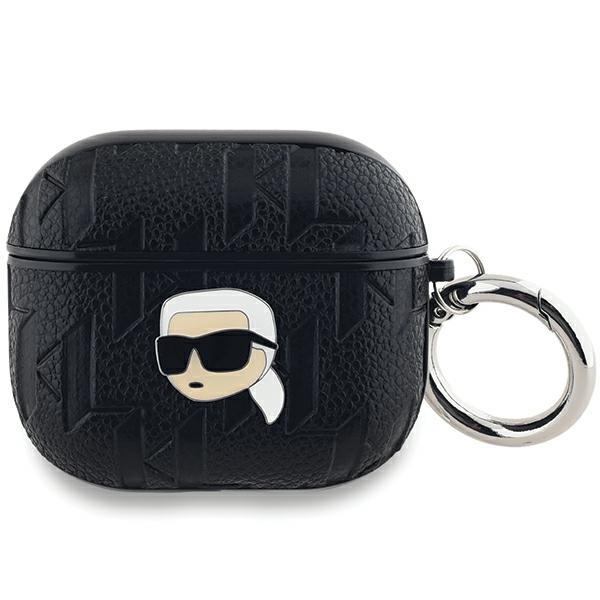 iTok webáruház - Karl Lagerfeld Karl Lagerfeld Monogram Karl Head tok AirPods 3-hoz (fekete) 1 Karl Lagerfeld Monogram Karl Head case for AirPods 3 (fekete)