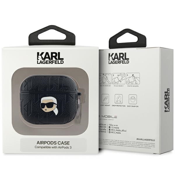 iTok webáruház - Karl Lagerfeld Karl Lagerfeld Monogram Karl Head tok AirPods 3-hoz (fekete) 3 Karl Lagerfeld Monogram Karl Head case for AirPods 3 (fekete)