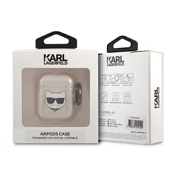 iTok webáruház - Karl Lagerfeld Karl Lagerfeld Choupette tok AirPods 1/2-höz (arany) 4 Karl Lagerfeld Glitter Choupette Case for AirPods 1 / 2 (arany)