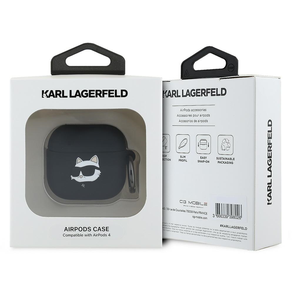 iTok webáruház - Karl Lagerfeld Karl Lagerfeld Silicone Choupette Head 3D szilikon tok AirPods 4-hez (fekete) 3 Karl Lagerfeld Silicone Choupette Head 3D Case for AirPods 4 (fekete)