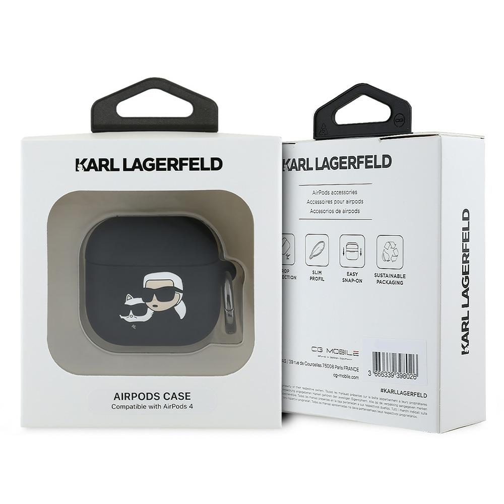 iTok webáruház - Karl Lagerfeld Karl Lagerfeld Silicone Karl&Choupette Head 3D szilikon tok AirPods 4 készülékhez (fekete) 3 Karl Lagerfeld Silicone Karl&Chaupette Head 3D Case for AirPods 4 (fekete)