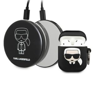Karl Lagerfeld Ikonik AirPods tok Powerbank készlettel (fekete)