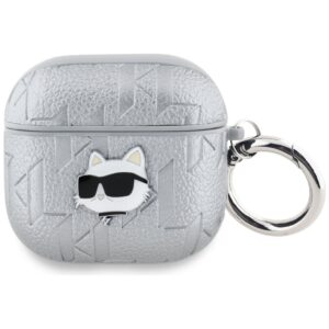 Karl Lagerfeld Monogram Choupette Head tok AirPods 4 készülékhez (ezüst)