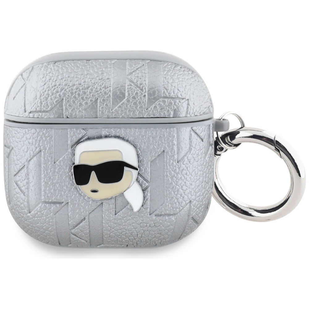 iTok webáruház - Karl Lagerfeld Karl Lagerfeld Monogram Karl Head tok AirPods 4-hez, ezüst (ezüst) 1 Karl Lagerfeld Monogram Karl Head case for AirPods 4 (ezüst)