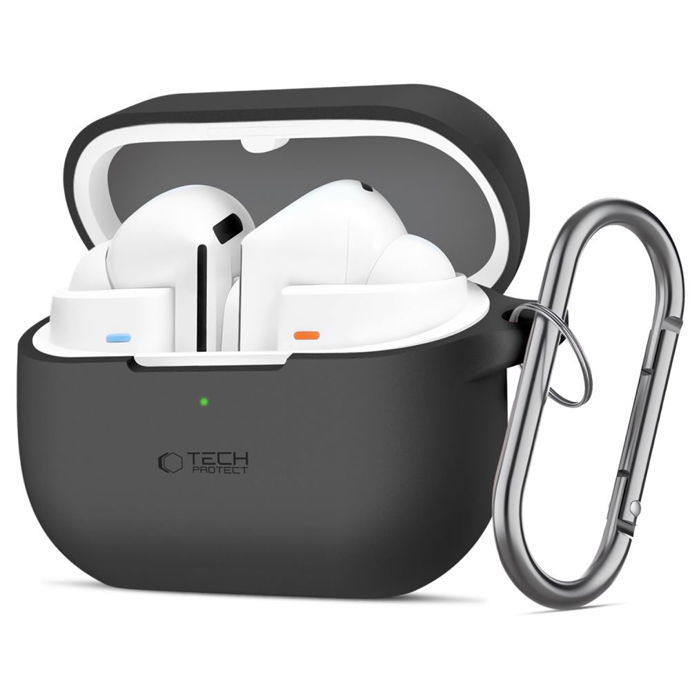 iTok webáruház - Tech-Protect Tech-Protect szilikon tok Samsung Galaxy Buds 3 / 3 Pro készülékhez (fekete) 1 Tech-Protect Silicone Hook Case for Samsung Galaxy Buds 3 / 3 Pro (fekete)
