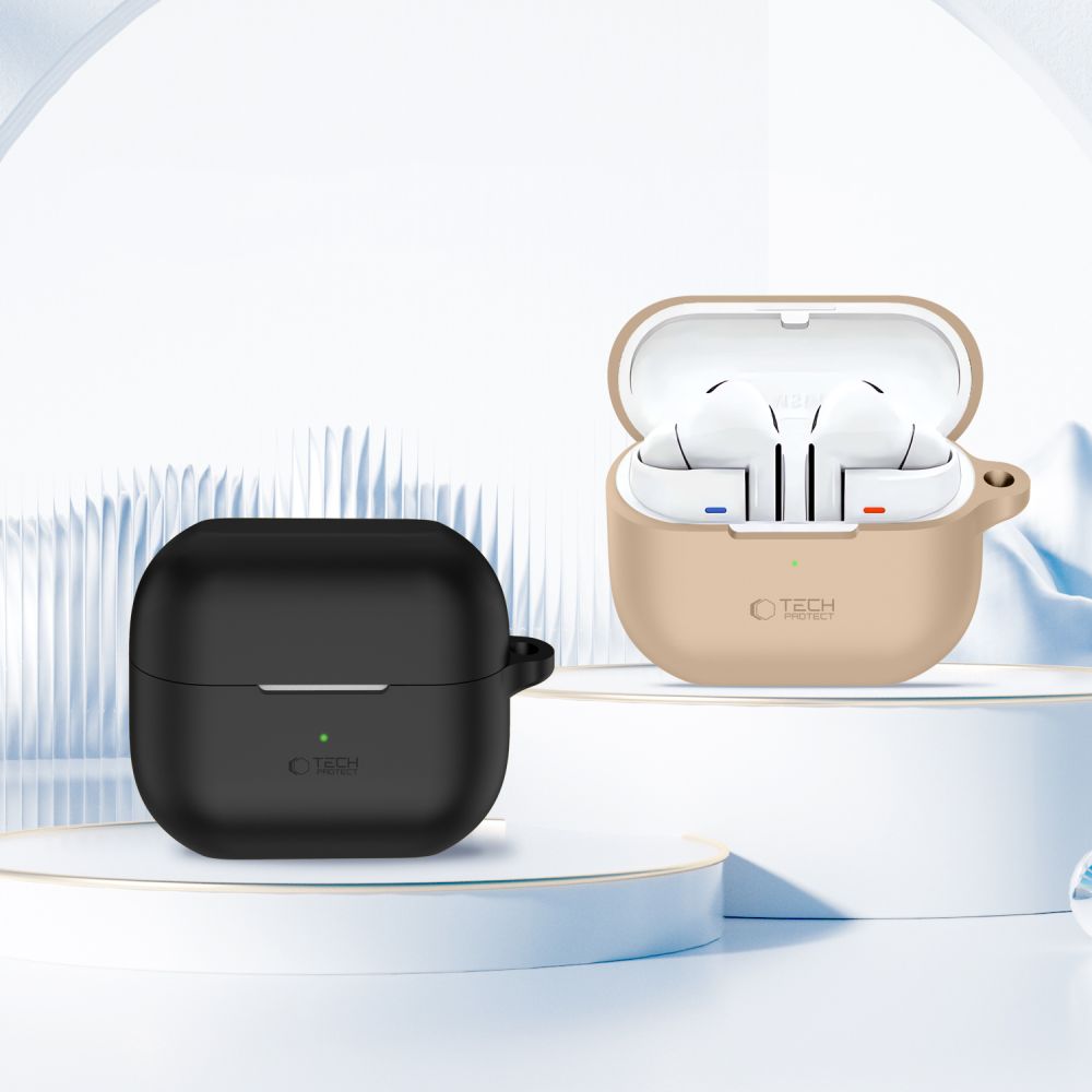 iTok webáruház - Tech-Protect Tech-Protect szilikon tok Samsung Galaxy Buds 3 / 3 Pro készülékhez (fekete) 3 Tech-Protect Silicone Hook Case for Samsung Galaxy Buds 3 / 3 Pro (fekete)