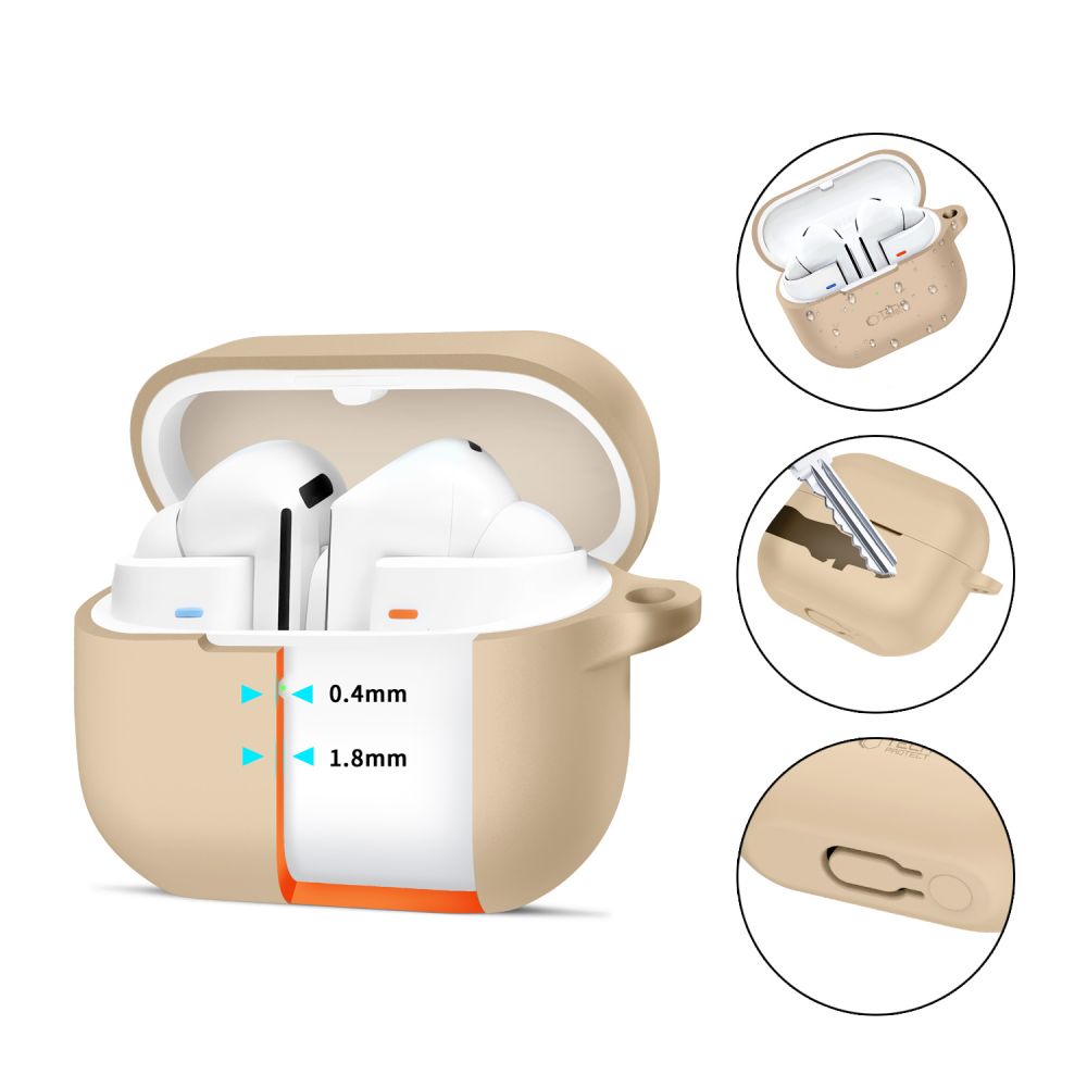 iTok webáruház - Tech-Protect Tech-Protect szilikon akasztós tok Samsung Galaxy Buds 3 / 3 Pro készülékhez (barna) 2 Tech-Protect Silicone Hook Case for Samsung Galaxy Buds 3 / 3 Pro (barna)