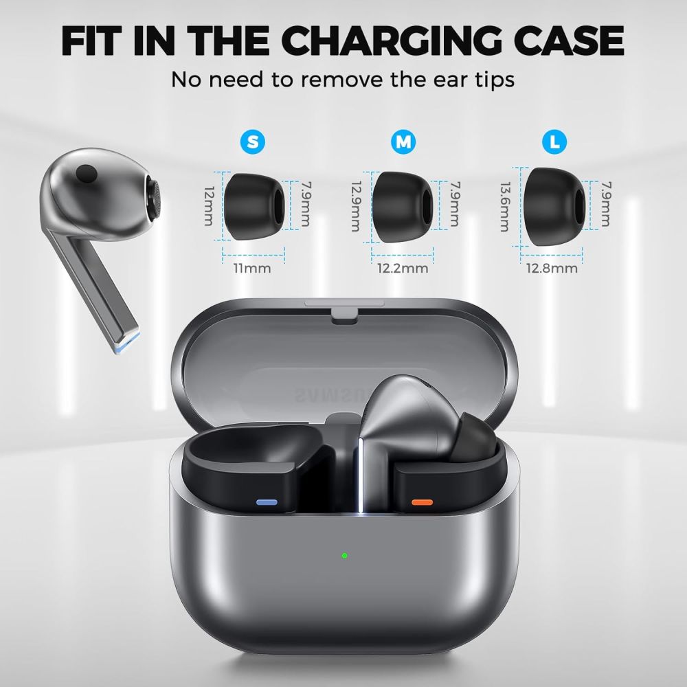 iTok webáruház - Tech-Protect Tech-Protect szilikon fülilleszték Samsung Galaxy Buds 3 Pro készülékhez, S/M/L, 3 db (fekete) 3 Tech-Protect Ear Tips for Samsung Galaxy Buds 3 Pro in sizes S / M / L (fekete)