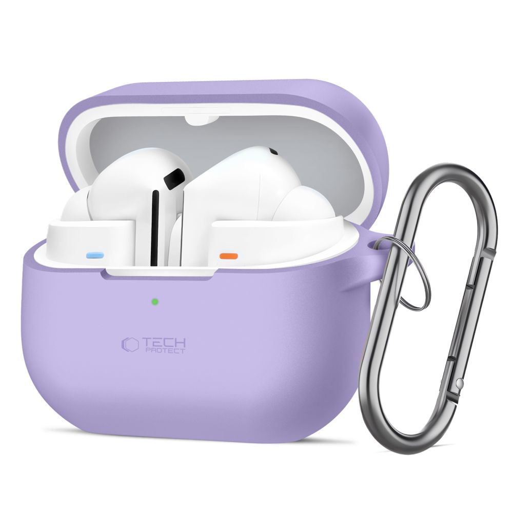 iTok webáruház - Tech-Protect Tech-Protect szilikon tok Samsung Galaxy Buds 3 / 3 FE / 3 Pro készülékhez (lila) 1 Tech-Protect Silicone Hook Case for Samsung Galaxy Buds 3 / 3 FE / 3 Pro (lila)