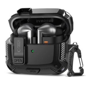 Tech-Protect szilikon kampós tok Samsung Galaxy Buds 3 / 3 FE / 3 Pro (fekete)