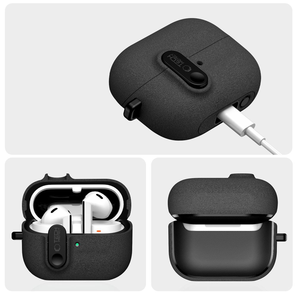 iTok webáruház - Tech-Protect Tech-Protect Slim Hook tok Samsung Galaxy Buds 3 / 3 FE / 3 Pro (fekete) 4 Tech-Protect Slim Hook Case for Samsung Galaxy Buds 3 / 3 FE / 3 Pro (fekete)