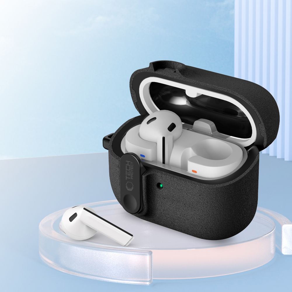 iTok webáruház - Tech-Protect Tech-Protect Slim Hook tok Samsung Galaxy Buds 3 / 3 FE / 3 Pro (fekete) 6 Tech-Protect Slim Hook Case for Samsung Galaxy Buds 3 / 3 FE / 3 Pro (fekete)