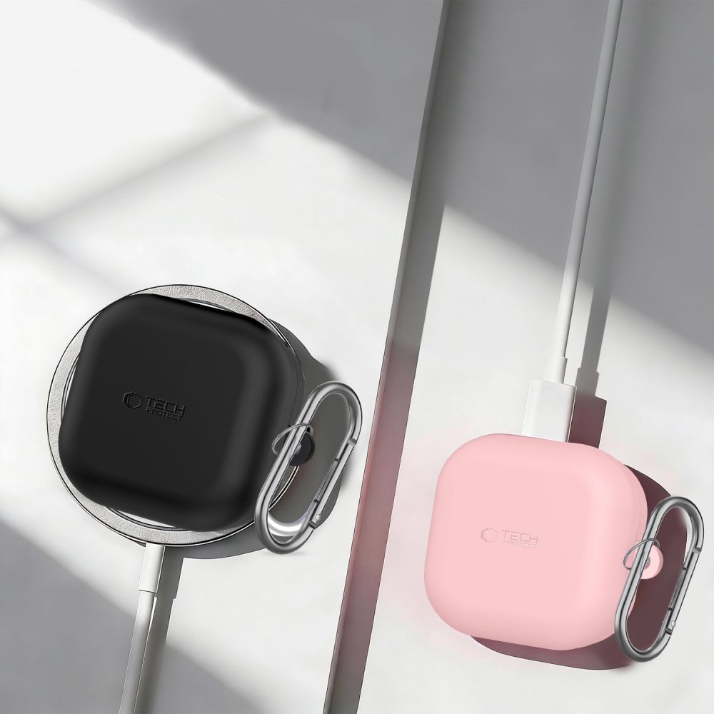iTok webáruház - Tech-Protect Tech-Protect szilikon kampós tok Samsung Galaxy Buds 4 / 4 Pro készülékhez (fekete) 6 Tech-Protect Silicone Hook Case for Samsung Galaxy Buds 4 / 4 Pro (fekete)