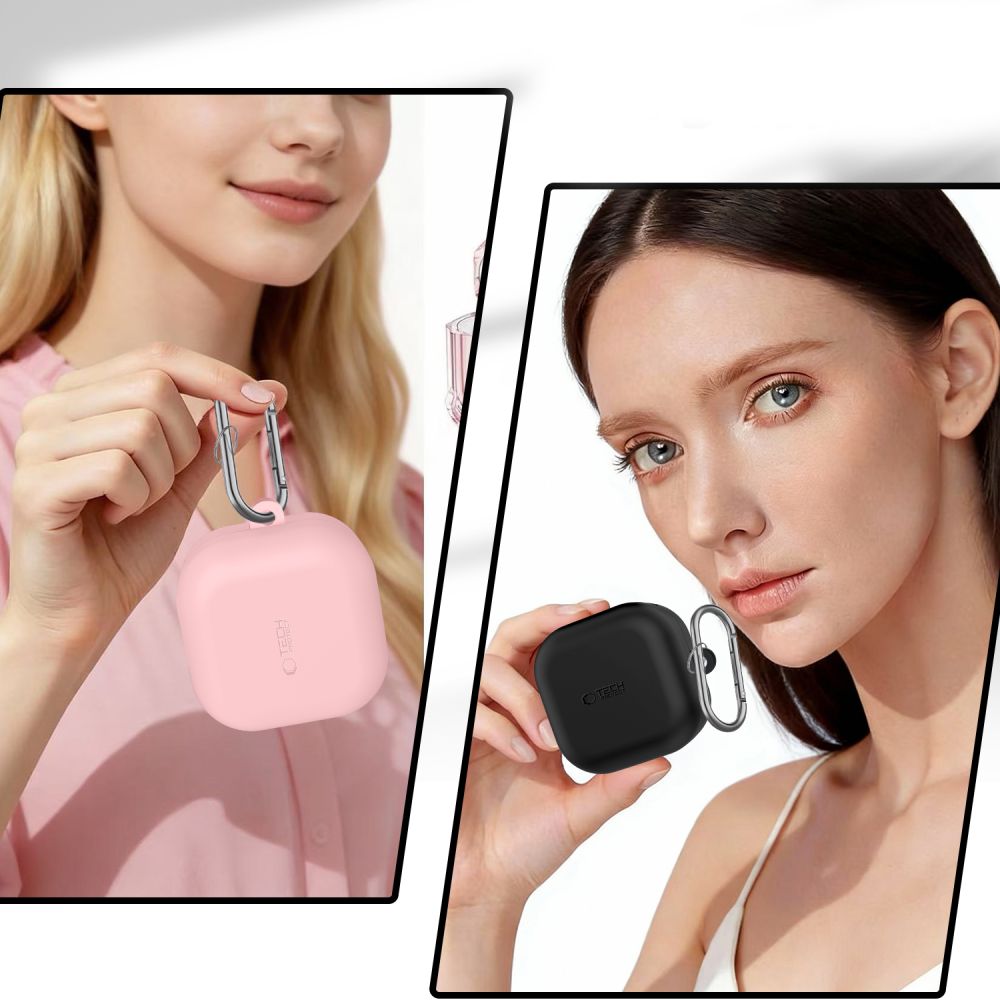 iTok webáruház - Tech-Protect Tech-Protect szilikon kampós tok Samsung Galaxy Buds 4 / 4 Pro készülékhez (fekete) 7 Tech-Protect Silicone Hook Case for Samsung Galaxy Buds 4 / 4 Pro (fekete)