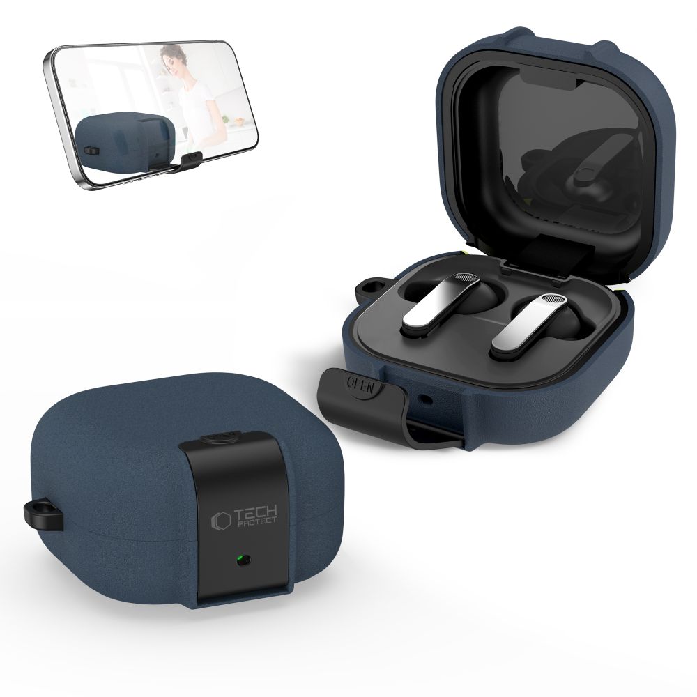 iTok webáruház - Tech-Protect Tech-Protect Slim Hook tok Samsung Galaxy Buds 4 / 4 Pro (sötétkék) 3 Tech-Protect Slim Hook Case for Samsung Galaxy Buds 4 / 4 Pro (sötétkék)