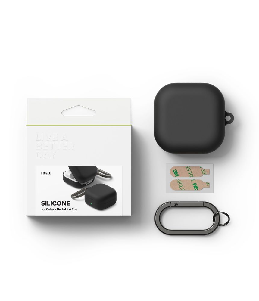 iTok webáruház - Samsung Ringke szilikon tok Samsung Galaxy Buds 4 / 4 Pro (fekete) 6 Ringke Silicone Case for Samsung Galaxy Buds 4 / 4 Pro (fekete)