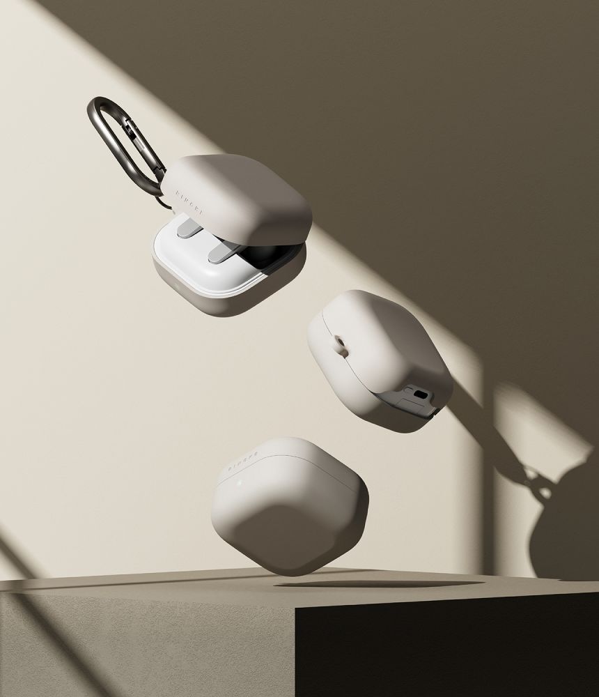 iTok webáruház - Samsung Ringke Silicone Case szilikon tok Samsung Galaxy Buds 4 / 4 Pro (bézs) 4 Ringke Silicone Case for Samsung Galaxy Buds 4 / 4 Pro (bézs)