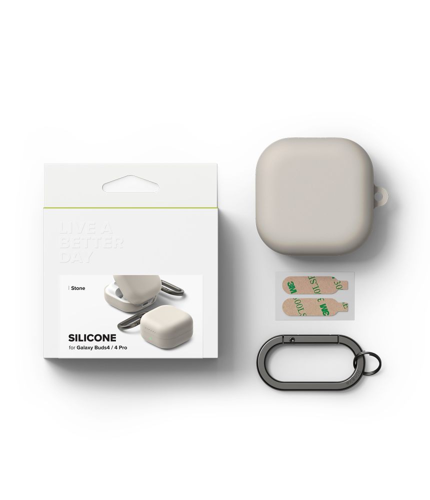 iTok webáruház - Samsung Ringke Silicone Case szilikon tok Samsung Galaxy Buds 4 / 4 Pro (bézs) 6 Ringke Silicone Case for Samsung Galaxy Buds 4 / 4 Pro (bézs)