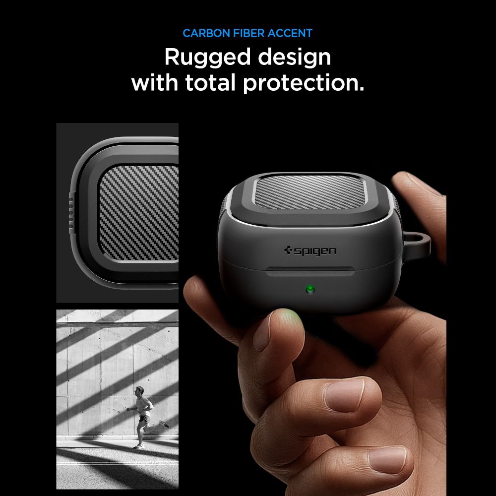 iTok webáruház - Samsung Spigen Rugged Armor tok Samsung Galaxy Buds 4 / 4 Pro (matt fekete) 7 Spigen Rugged Armor Case for Samsung Galaxy Buds 4 / 4 Pro (matt fekete)