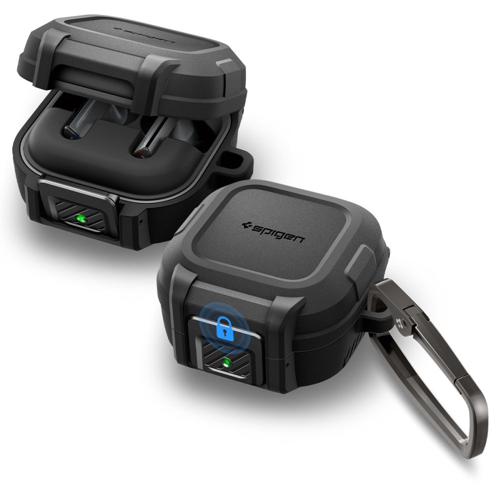 iTok webáruház - Samsung Spigen Lock Fit tok Samsung Galaxy Buds 4 / 4 Pro készülékhez (matt fekete) 1 Spigen Lock Fit Case for Samsung Galaxy Buds 4 / 4 Pro (matt fekete)
