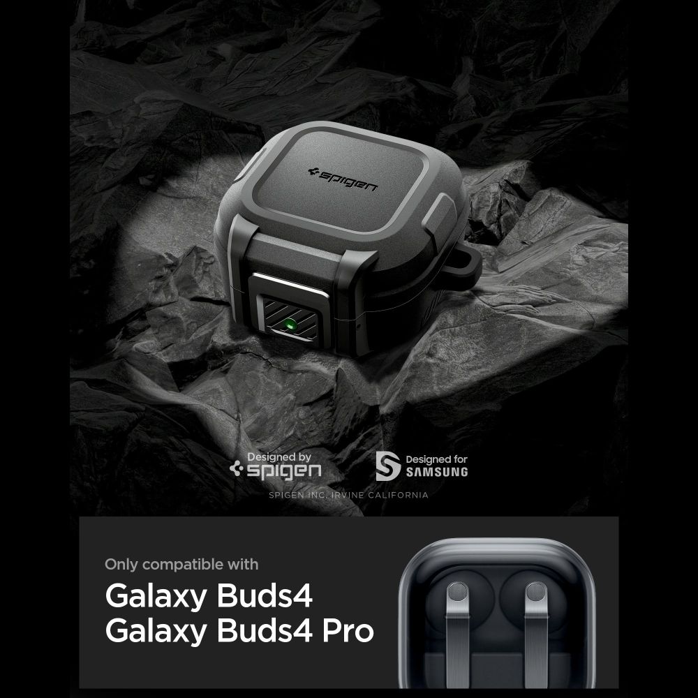 iTok webáruház - Samsung Spigen Lock Fit tok Samsung Galaxy Buds 4 / 4 Pro készülékhez (matt fekete) 6 Spigen Lock Fit Case for Samsung Galaxy Buds 4 / 4 Pro (matt fekete)