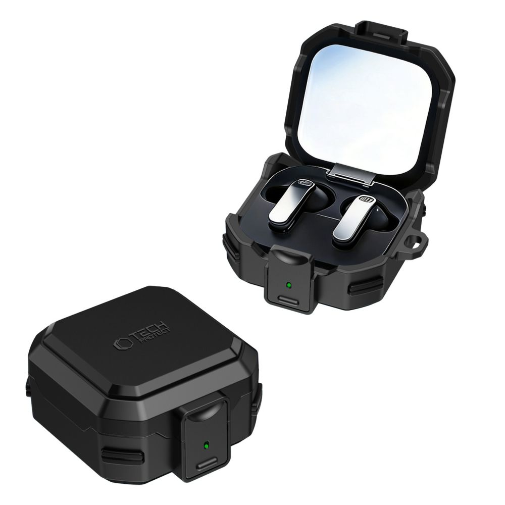 iTok webáruház - Tech-Protect Tech-Protect Carbonox MagSafe tok Samsung Galaxy Buds 4 / 4 Pro készülékhez (fekete) 2 Tech-Protect Carbonox MagSafe Case for Samsung Galaxy Buds 4 / 4 Pro (fekete)