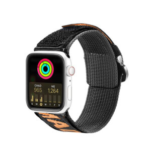 Dux Ducis Outdoor nylon szíj Apple Watch Ultra, SE, 1–8, 42/44/45/49 mm – fekete-narancssárga