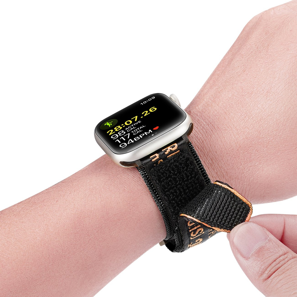 iTok webáruház - Dux Ducis Dux Ducis Outdoor nylon szíj Apple Watch Ultra, SE, 1–8, 42/44/45/49 mm – fekete-narancssárga 8 Dux Ducis Strap (Outdoor Version) Apple Watch Ultra Strap, SE, 9, 8, 7, 6, 5, 4, 3, 2, 1 (49, 45, 44, 42 mm) Nylon Band Bracelet Black and Orange