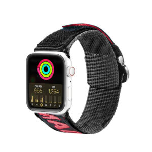 Dux Ducis Outdoor nylon szíj Apple Watch Ultra, SE, 1–8, 42/44/45/49 mm – fekete-piros