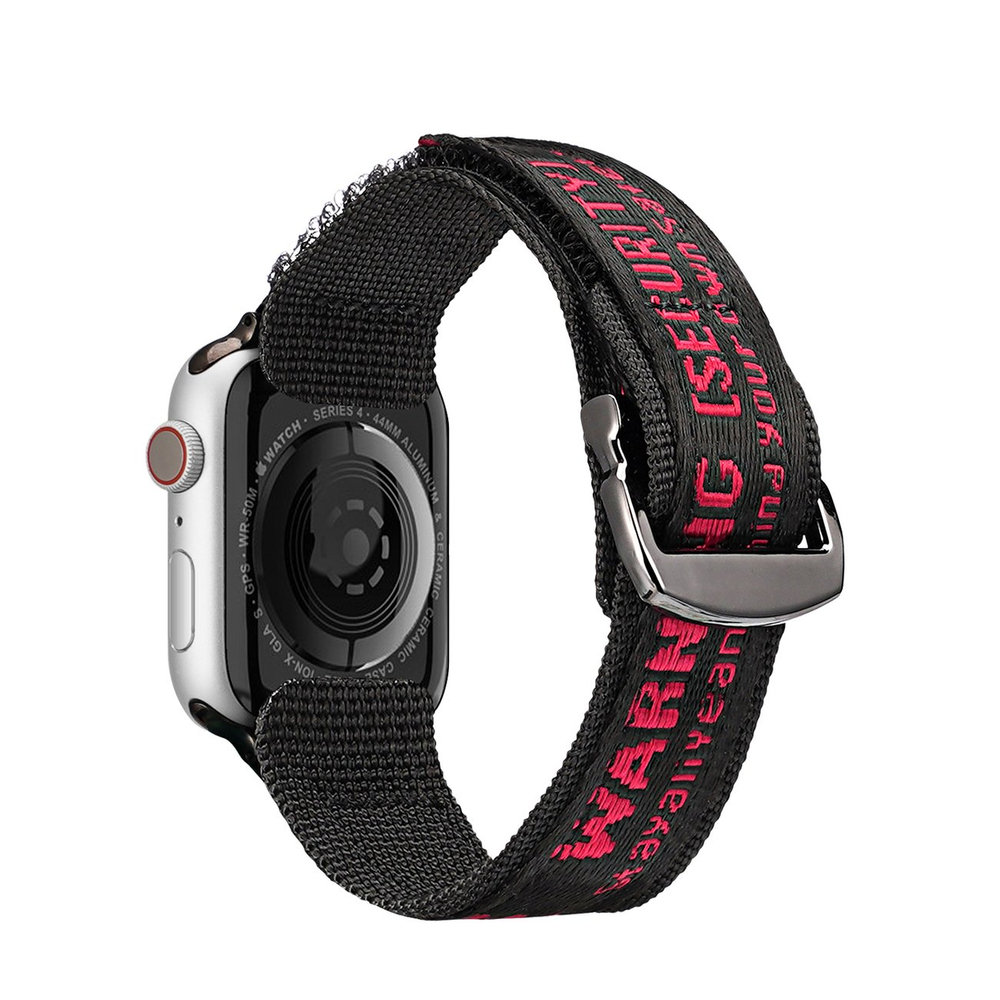 iTok webáruház - Dux Ducis Dux Ducis Outdoor nylon szíj Apple Watch Ultra, SE, 1–8, 42/44/45/49 mm – fekete-piros 2 Dux Ducis Strap (Outdoor Version) Apple Watch Ultra Strap, SE, 9, 8, 7, 6, 5, 4, 3, 2, 1 (49, 45, 44, 42 mm) Nylon Band Bracelet Black and Red