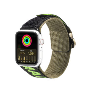 Dux Ducis Outdoor Version nylon szíj Apple Watchhoz – fekete/zöld