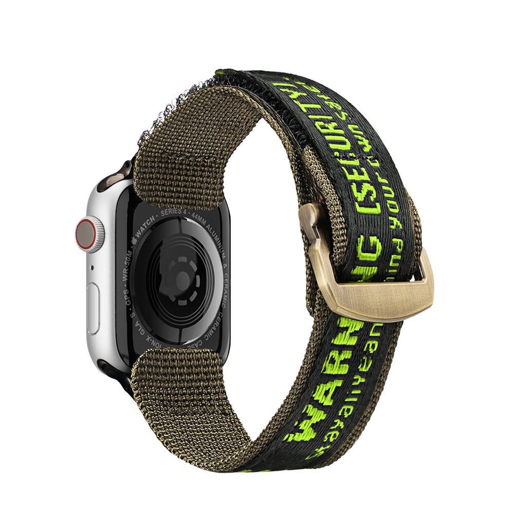 iTok webáruház - Dux Ducis Dux Ducis Outdoor Version nylon szíj Apple Watchhoz – fekete/zöld 2 Dux Ducis Strap (Outdoor Version) Apple Watch Ultra Strap, SE, 9, 8, 7, 6, 5, 4, 3, 2, 1 (49, 45, 44, 42 mm) Nylon Band Bracelet Black/Green