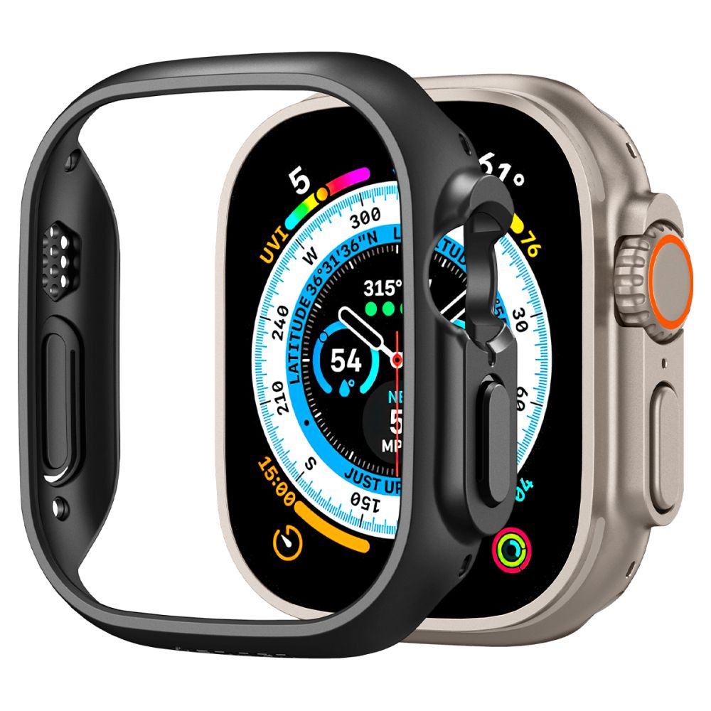 iTok webáruház - Spigen Spigen Thin Fit tok Apple Watch Ultra (49 mm) (fekete) 2 Spigen Thin Fit Case for Apple Watch Ultra (49mm) (fekete)