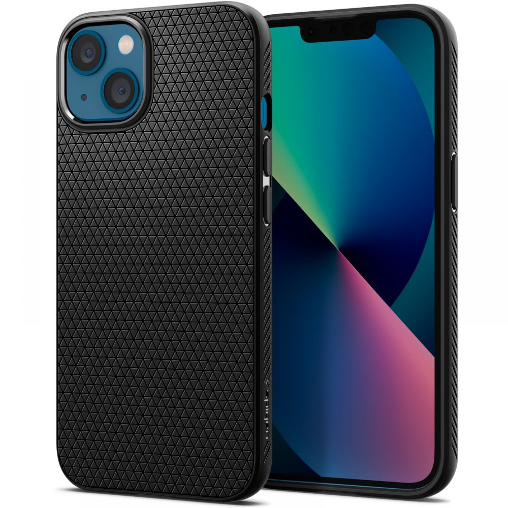 iTok webáruház - Spigen Spigen Liquid Air tok iPhone 13-hoz (matt fekete) 1 Spigen Liquid Air iPhone 13 Case (matt fekete)