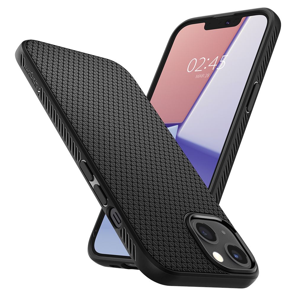 iTok webáruház - Spigen Spigen Liquid Air tok iPhone 13-hoz (matt fekete) 8 Spigen Liquid Air iPhone 13 Case (matt fekete)