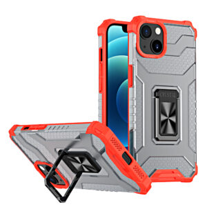 Crystal Ring Case tok állvánnyal iPhone 13-hoz – piros