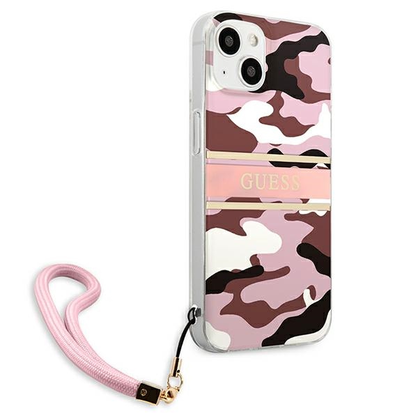 iTok webáruház - Guess Guess GUHCP13MKCABPI iPhone 13 6,1 hüvelykes rózsaszín kemény tok – Camo Strap Collection 4 Guess GUHCP13MKCABPI iPhone 13 6.1" pink/pink hardcase Camo Strap Collection