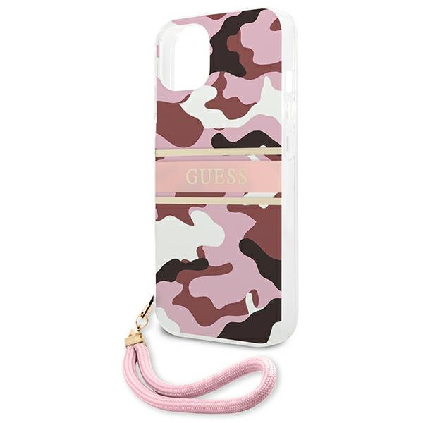 iTok webáruház - Guess Guess GUHCP13MKCABPI iPhone 13 6,1 hüvelykes rózsaszín kemény tok – Camo Strap Collection 6 Guess GUHCP13MKCABPI iPhone 13 6.1" pink/pink hardcase Camo Strap Collection