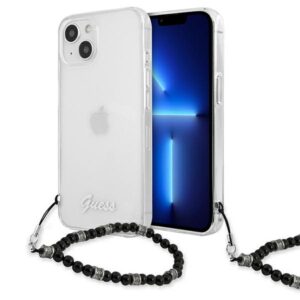Guess GUHCP13MKPSBK iPhone 13 6,1 hüvelykes átlátszó kemény tok – Black Pearl