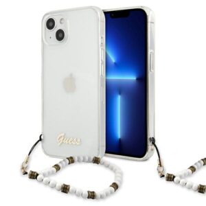 Guess GUHCP13MKPSWH iPhone 13 6,1 hüvelykes átlátszó kemény tok White Pearl