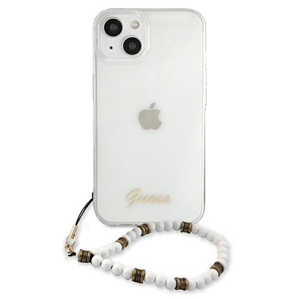 iTok webáruház - Guess Guess GUHCP13MKPSWH iPhone 13 6,1 hüvelykes átlátszó kemény tok White Pearl 3 Guess GUHCP13MKPSWH iPhone 13 6.1" Transparent hardcase White Pearl