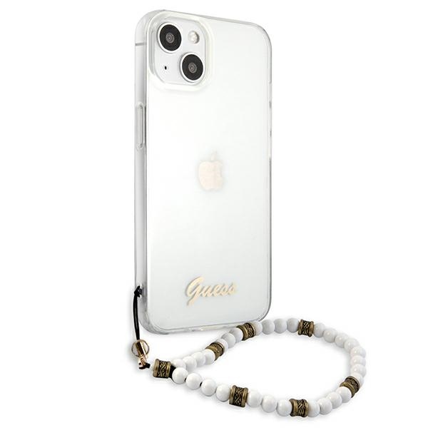 iTok webáruház - Guess Guess GUHCP13MKPSWH iPhone 13 6,1 hüvelykes átlátszó kemény tok White Pearl 4 Guess GUHCP13MKPSWH iPhone 13 6.1" Transparent hardcase White Pearl