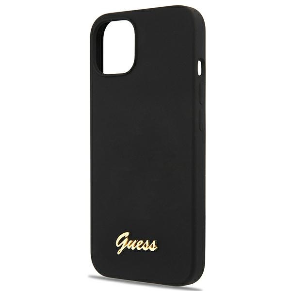 iTok webáruház - Guess Guess GUHMP13MLSLMGBK iPhone 13 6,1 hüvelykes fekete szilikontok – Silicone Script Gold Logo MagSafe 5 Guess GUHMP13MLSLMGBK iPhone 13 6.1" black/black hardcase Silicone Script Gold Logo Magsafe