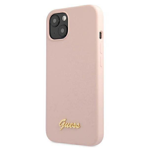 iTok webáruház - Guess Guess GUHMP13MLSLMGLP iPhone 13 6,1″ rózsaszín szilikon tok MagSafe 2 Guess GUHMP13MLSLMGLP iPhone 13 6.1" light pink/light pink hardcase Silicone Script Gold Logo Magsafe