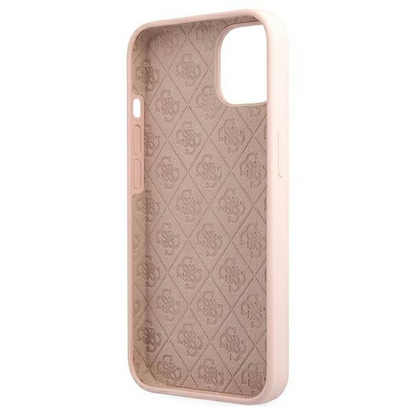 iTok webáruház - Guess Guess GUHMP13MLSLMGLP iPhone 13 6,1″ rózsaszín szilikon tok MagSafe 6 Guess GUHMP13MLSLMGLP iPhone 13 6.1" light pink/light pink hardcase Silicone Script Gold Logo Magsafe