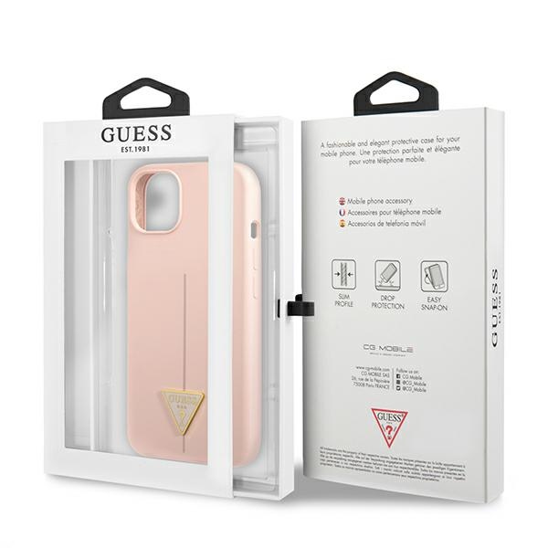 iTok webáruház - Guess Guess GUHCP13MSLTGP iPhone 13 Silicone Triangle szilikon tok – rózsaszín 8 Guess GUHCP13MSLTGP iPhone 13 6.1" pink/pink hardcase Silicone Triangle