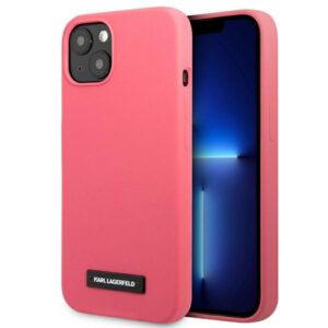 Karl Lagerfeld Silicone Plaque szilikon tok iPhone 13-hoz (fukszia)