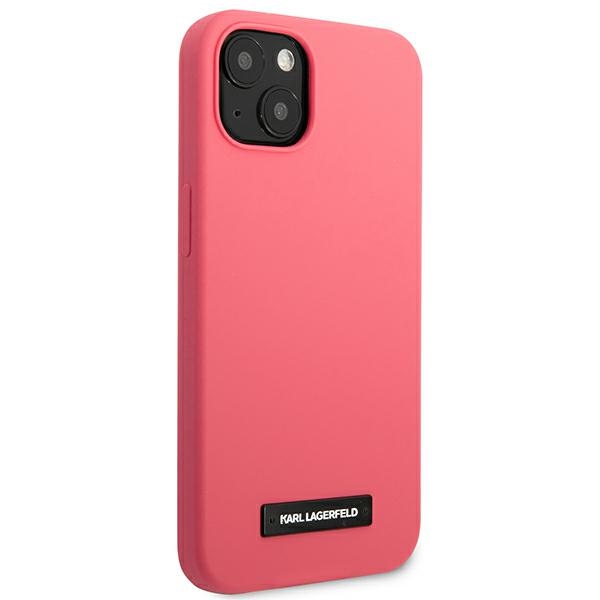 iTok webáruház - Karl Lagerfeld Karl Lagerfeld Silicone Plaque szilikon tok iPhone 13-hoz (fukszia) 4 Karl Lagerfeld Silicone Plaque iPhone 13 Case (fukszia)