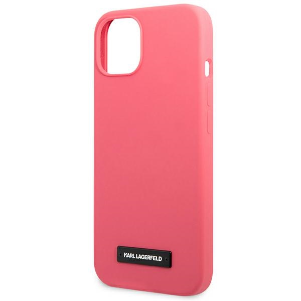 iTok webáruház - Karl Lagerfeld Karl Lagerfeld Silicone Plaque szilikon tok iPhone 13-hoz (fukszia) 6 Karl Lagerfeld Silicone Plaque iPhone 13 Case (fukszia)